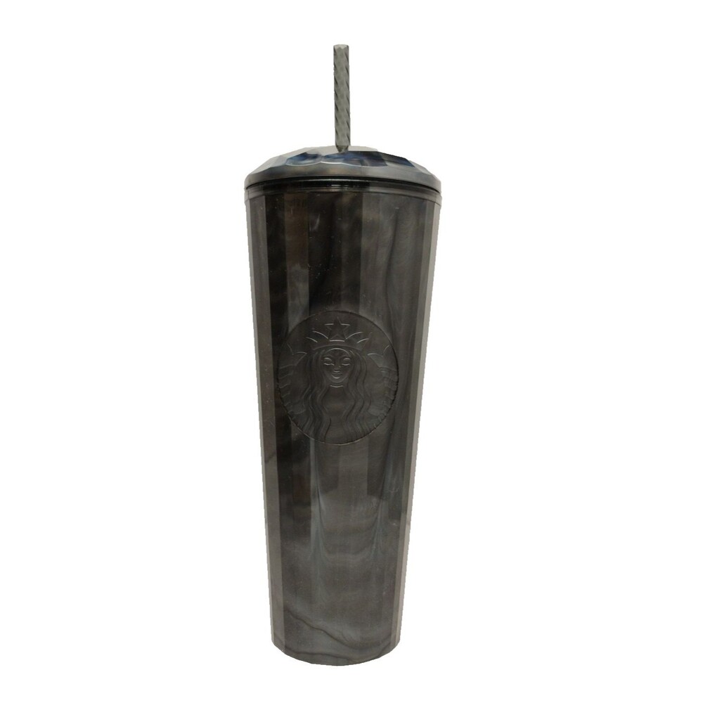 NEW Starbucks 24 oz Cold Tumbler Venti Cup with Straw Iridescent Black